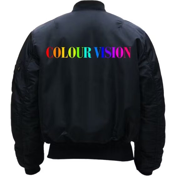 Colour Vision Embroidered Bomber Satin Jacket