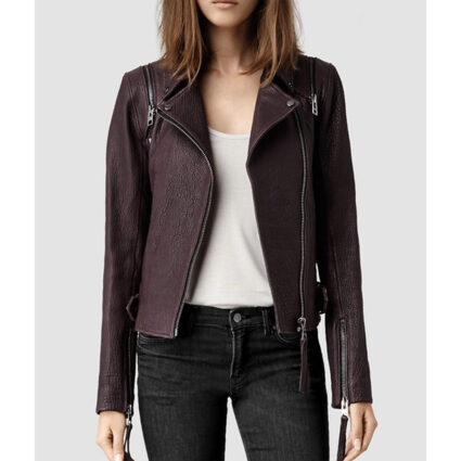 Constantine Angélica Celaya Burgundy Leather Jacket