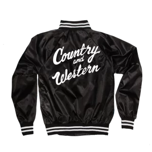 Country & Western Black Satin Tour Jacket