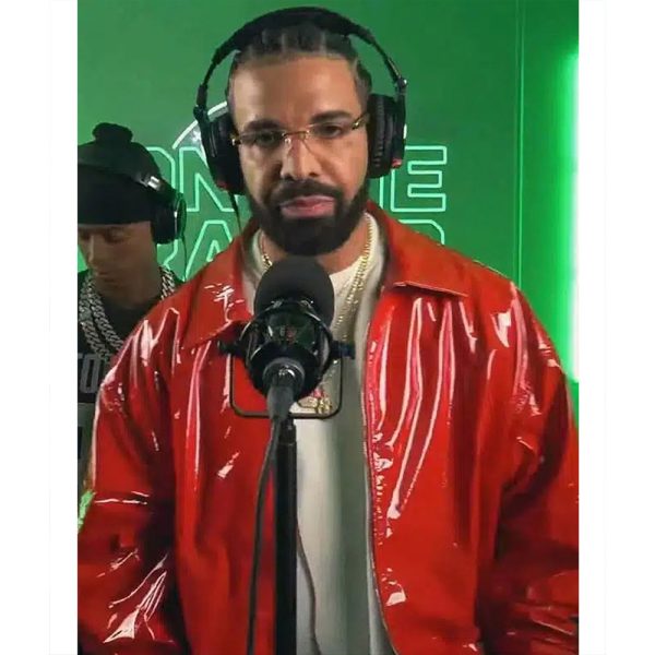 Drake On The Radar Red Leather Jacket