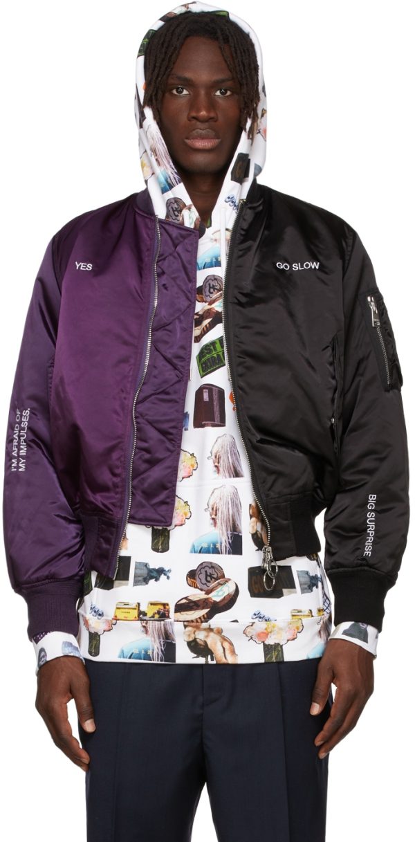 ETUDES STUDIO Purple & Black Martine Syms Edition Horizon Bomber Jacket