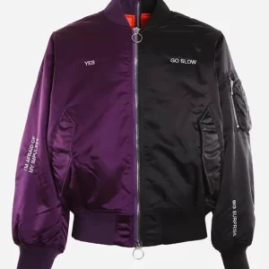 ETUDES STUDIO Purple & Black Martine Syms Edition Horizon Bomber Jacket