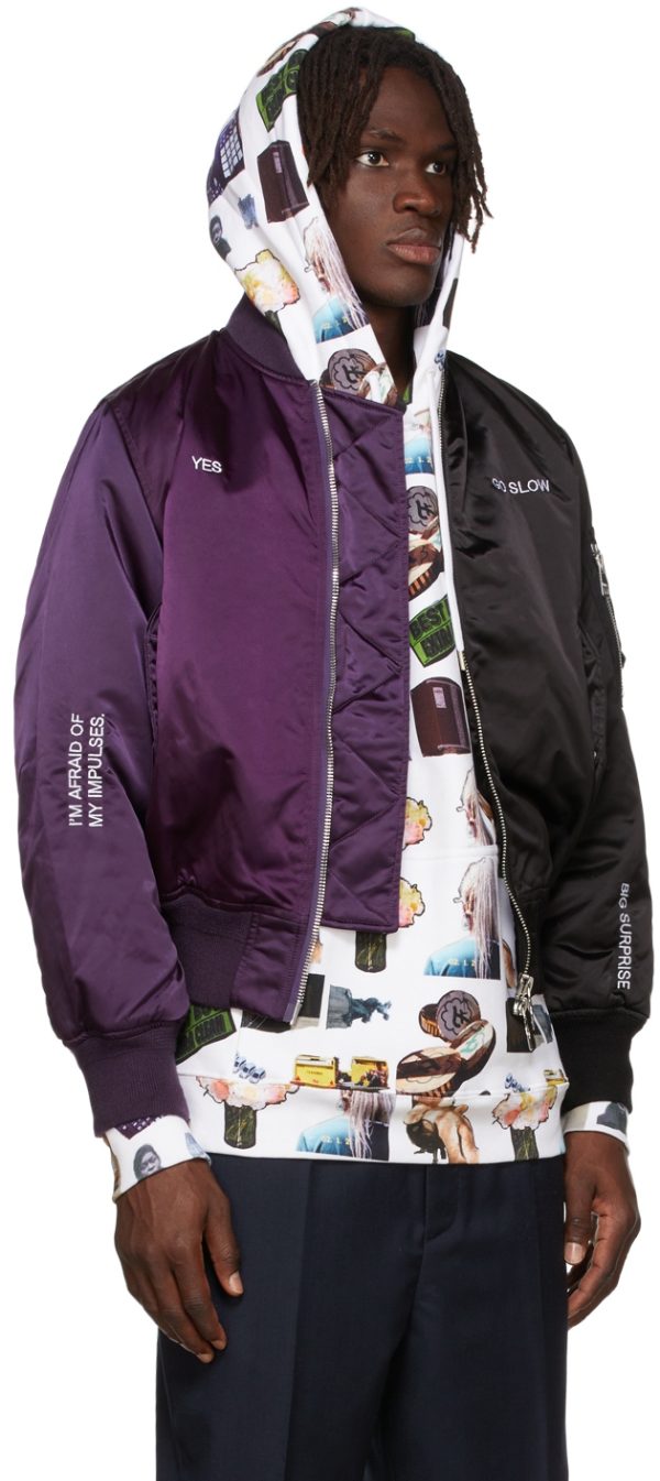 ETUDES STUDIO Purple & Black Martine Syms Edition Horizon Bomber Jacket