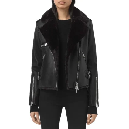 Four Weddings and a Funeral Nathalie Emmanuel Black Leather Jacket