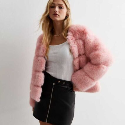 Gini London Pink Faux Fur Jacket