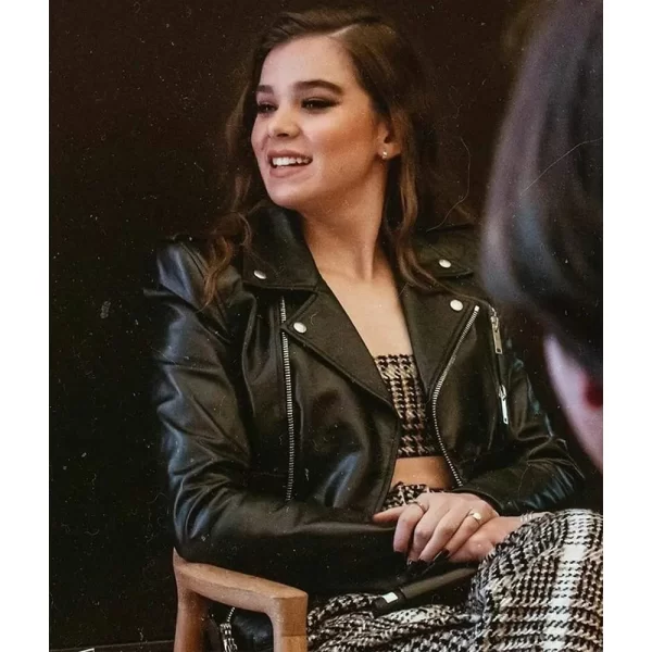 Hailee Steinfeld Leather Biker Jacket