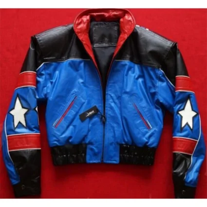 Hailey Bieber Vintage Leather Bomber Jacket