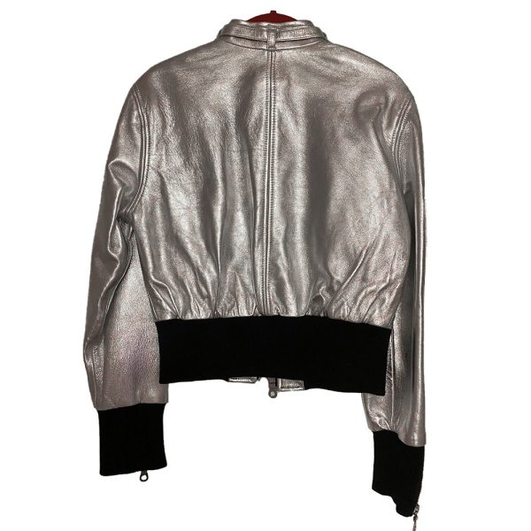 Hannah Montana Miley Stewart Silver Leather Jacket