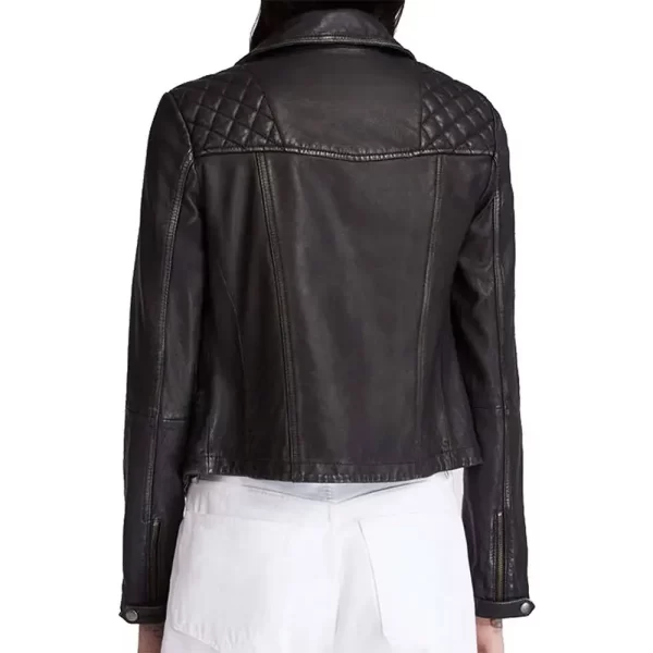 Hypnotic Diana Cruz Biker Quilted Black Leather Jacket