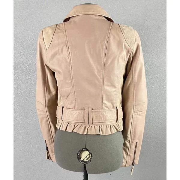 I Didn’t Do It Season 2 Jasmine Kang Pink Leather Biker Jacket