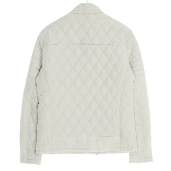 Joe Burrow Bomber Quilted White Zip-Up Jacket