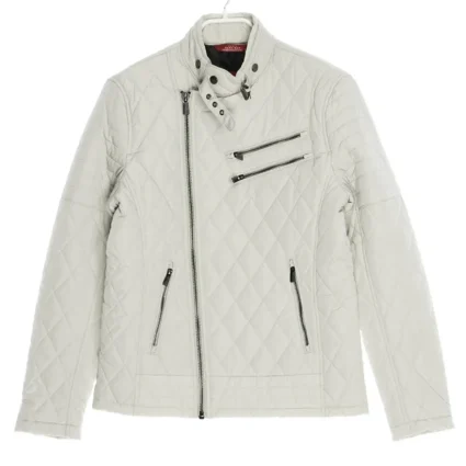 Joe Burrow White Quilted Bomber Jacket