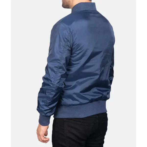 K.C. Undercover Ernie Cooper Satin Blue Bomber Jacket