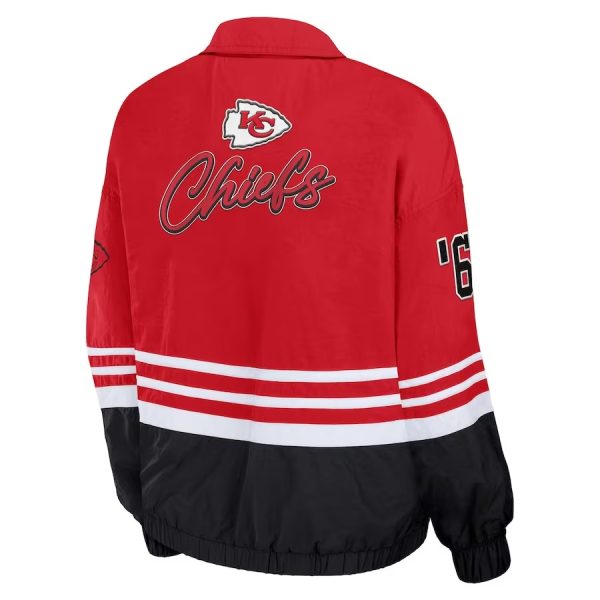 Women's Kansas City Chiefs WEAR by Erin Andrews Red Vintage Throwback Windbreaker Jacket