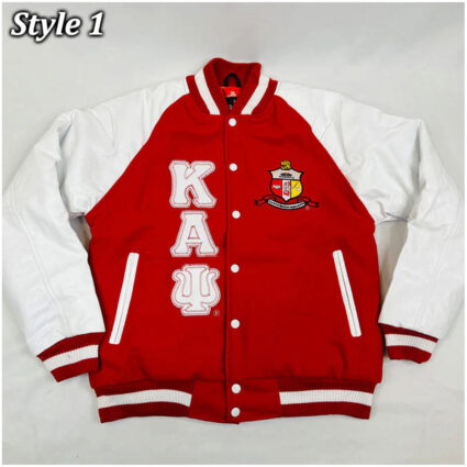 Kappa Alpha PSI Red and White Wool Varsity Jacket