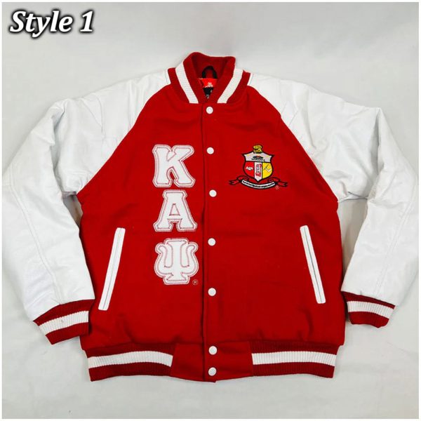 Kappa Alpha PSI Red and White Wool Varsity Jacket