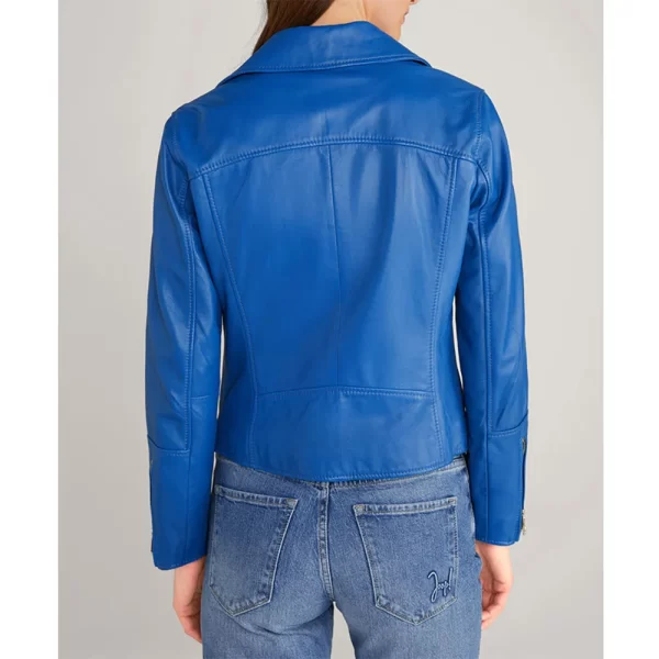 Katie Leclerc Switched at Birth S04 Daphne Vasquez Moto Blue Leather Jacket