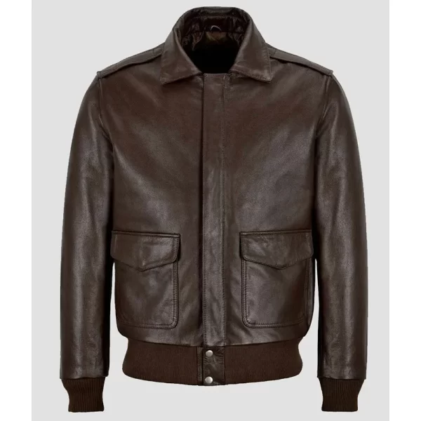 Kendall Jenner Brown Bomber Leather Jacket