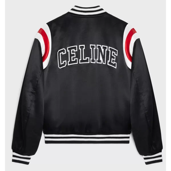 Kim Tae-Hyung Celine V Black Bomber Satin Jacket