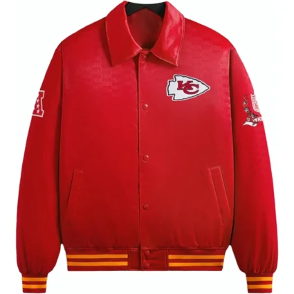 Kith X NFL Chiefs Satin Bomber Red Jacket