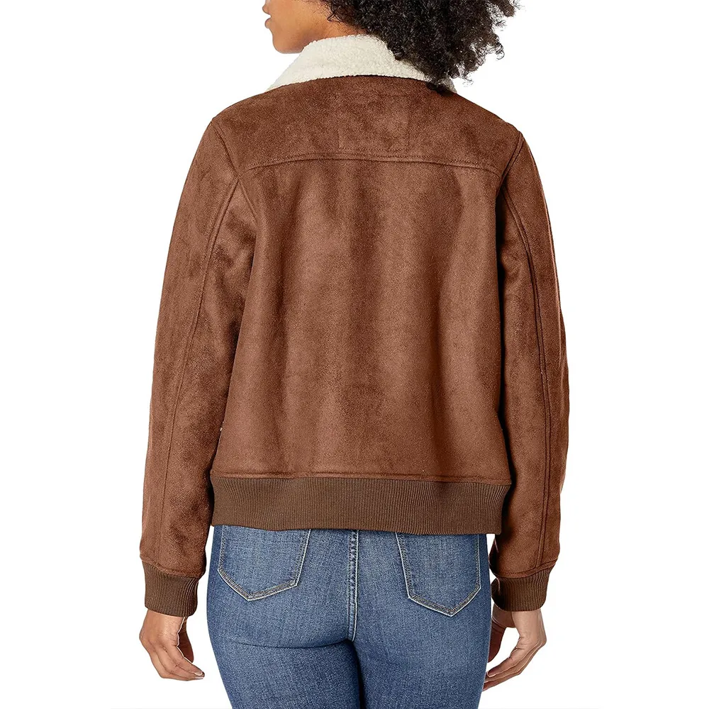 Light as a Feather Mckenna Brady Bomber Brown Suede Leather Jacket