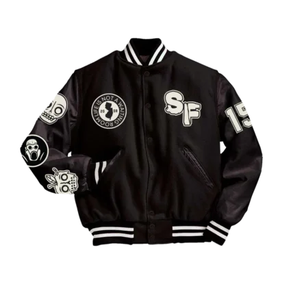 Linawr Letterman Black Jacket