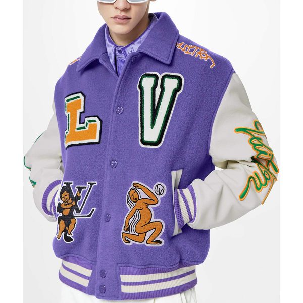 Louis Vuitton Purple Varsity Jacket