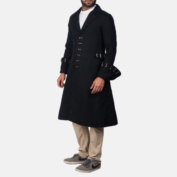 Men’s Brady Black Wool Coat