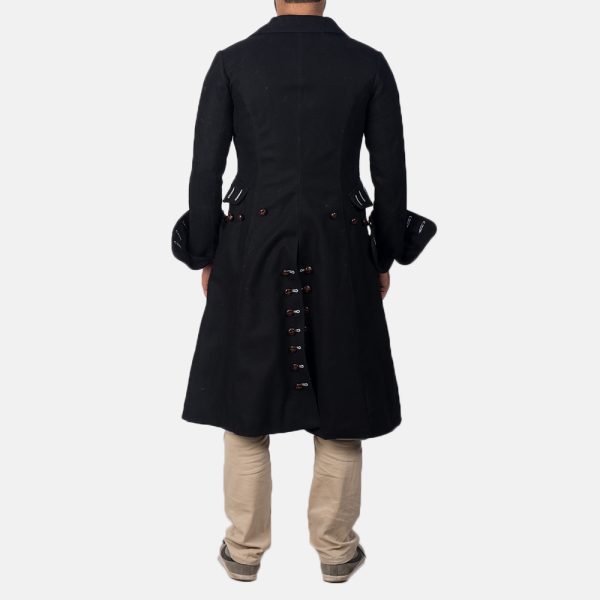 Men’s Brady Black Wool Full Coat