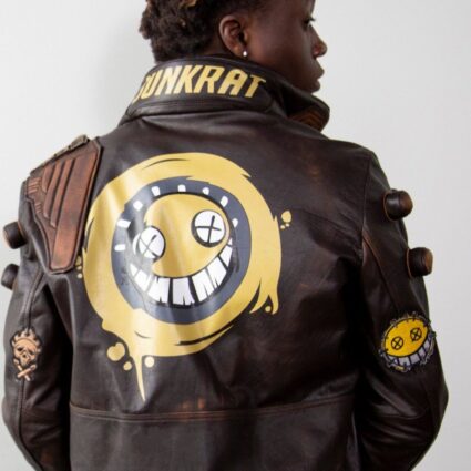 Mens Junkrat Steampunk Brown Leather Jacket