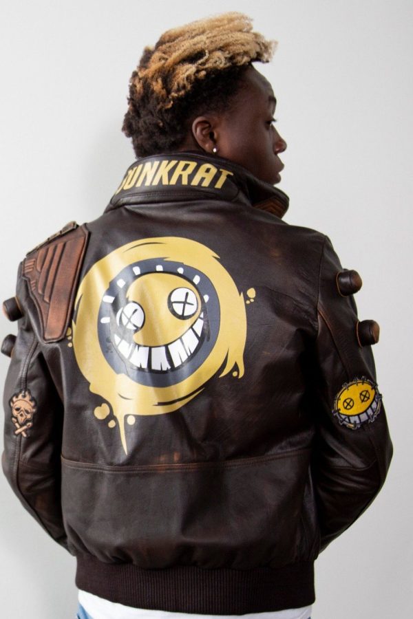 Mens Junkrat Steampunk Brown Leather Jacket