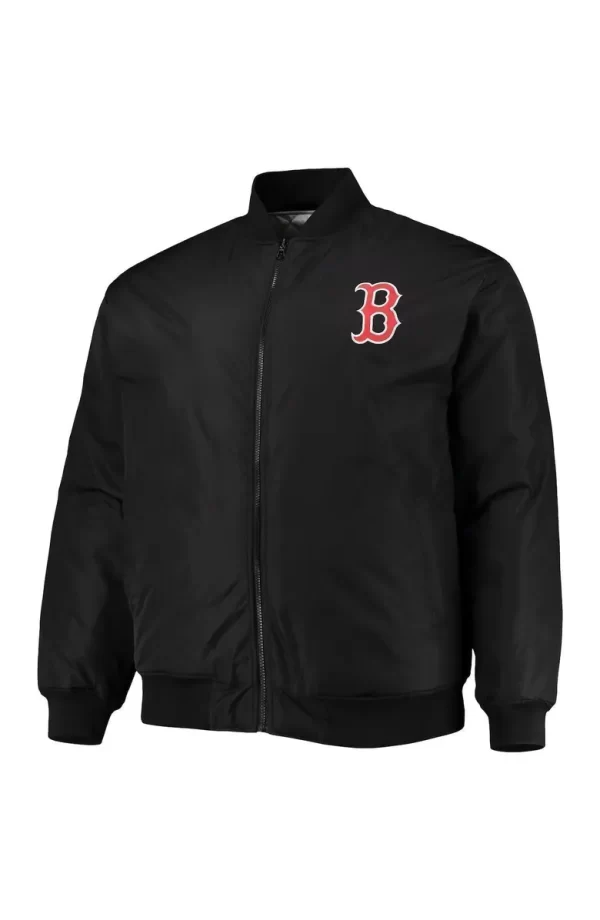 Men's White & Black Boston Red Sox Reversible Satin Jacket