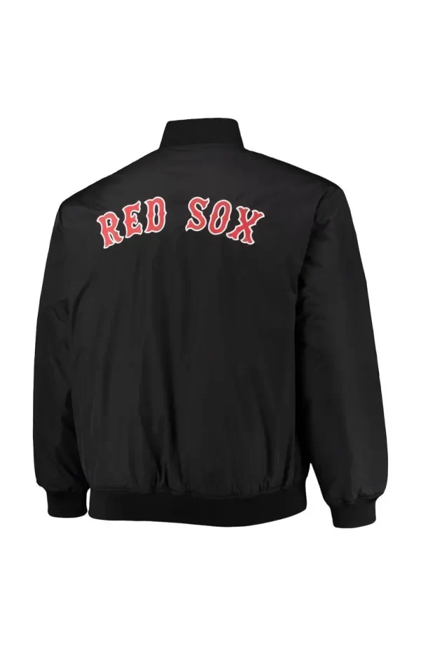 Men's White Black Boston Red Sox Reversible Satin Jackets