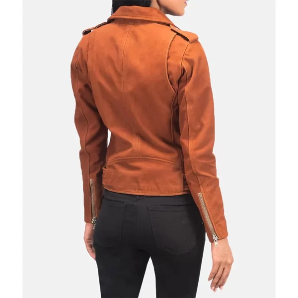 Modern Family S10 Haley Dunphy Biker Brown Suede Leather Jacket