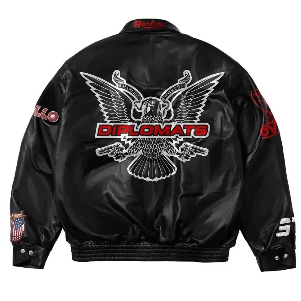 OVO Dipset Diplomats Black Leather Jacket