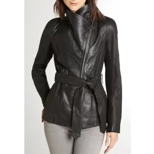 Once Upon a Time S03 Lana Parrilla Black Leather Jacket