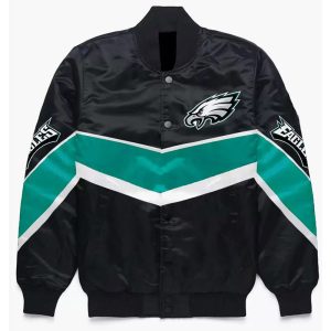 Philadelphia Eagles Multicolor Black Satin Jacket