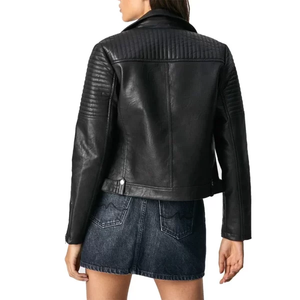 Pretty Little Liars S06 Hanna Marin Black Leather Quilted Jacket