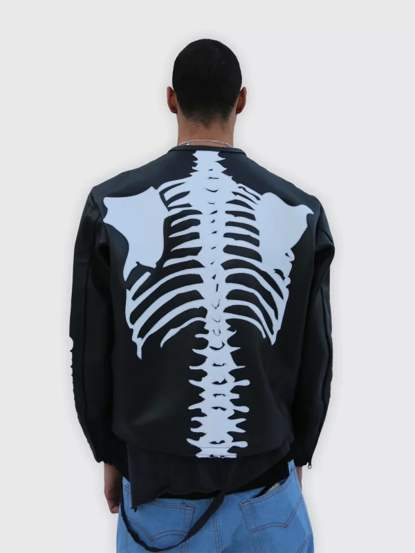 Punisher Skeleton Black Leather Jacket