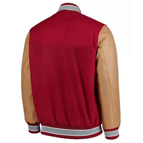 Red & Beige Ohio State Buckeyes Varsity Wool Jacket