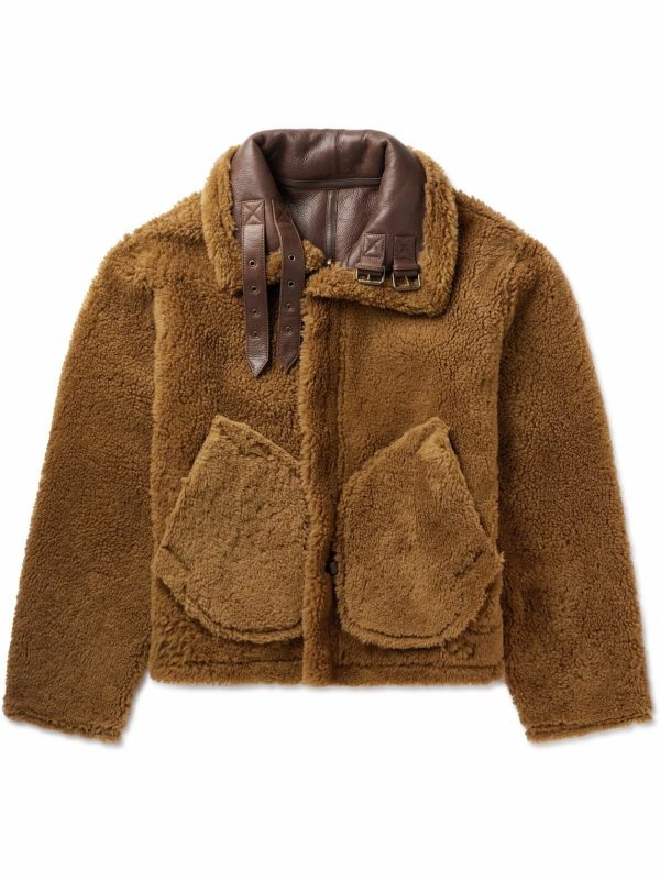 Reversible Suede-Lined Shearling Brown Jacket