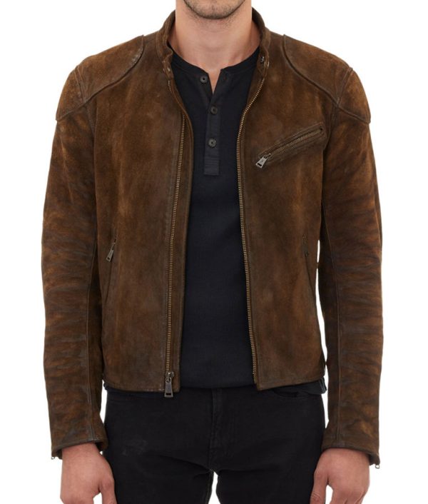 Roy Brown Café Racer Suede Leather Jacket