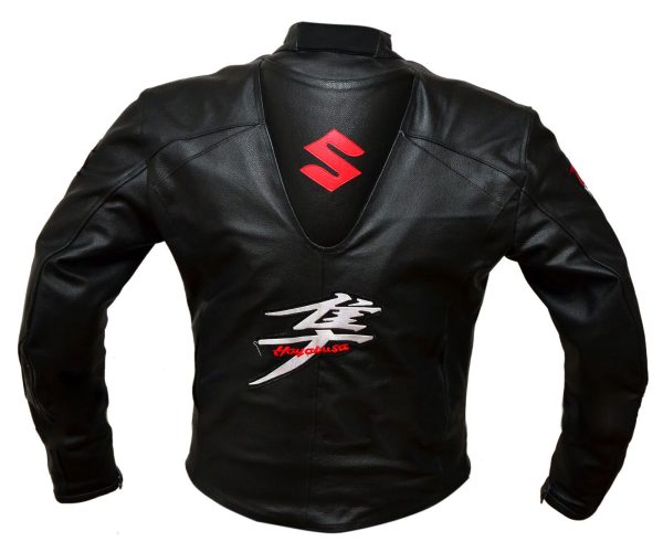 SUZUKI HAYABUSA Racing Motorbike Leather Black Jacket