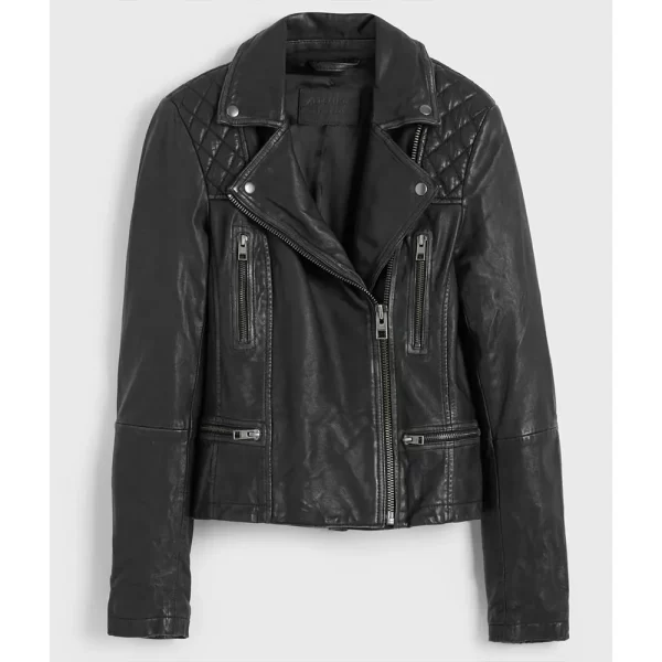 Scandal Season 4 Katie Lowes Black Leather Jacket