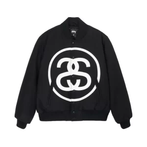 Ss-link Black Varsity Jacket