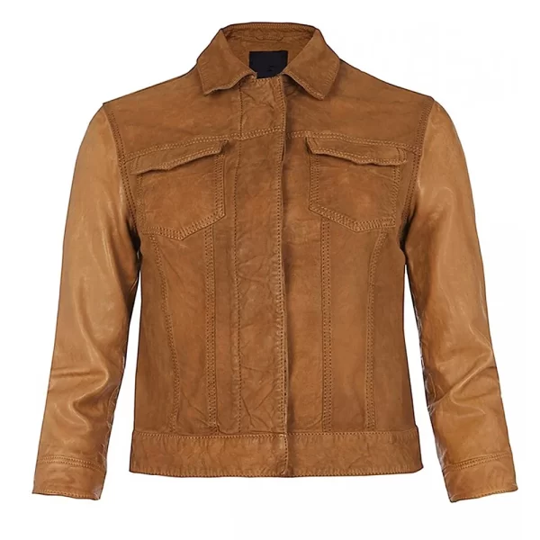 Star-Crossed Aimee Teegarden Brown Leather Jacket