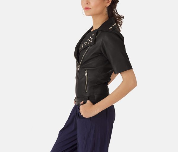 Starlet Black Leather Biker Jacket