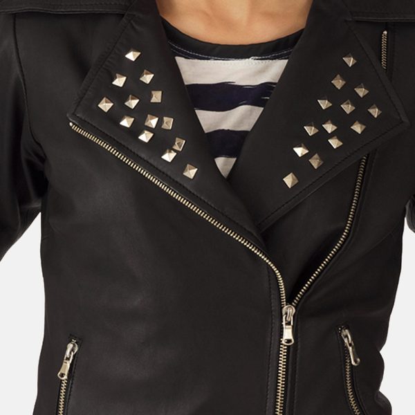 Starlet Black Leather Biker Jackets