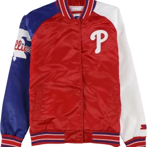 Starter Womens Philadephia Phillies Satin Varsity Jacket