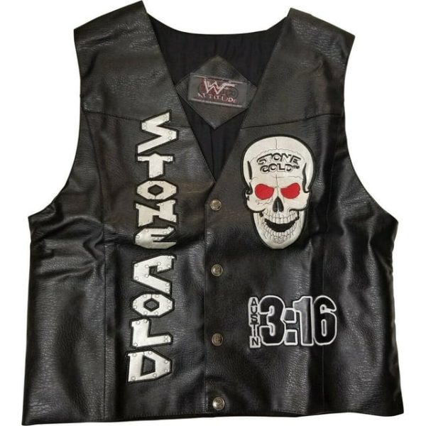 Stone Cold Steve Austin 3:16 Smoking Skull Leather Vest